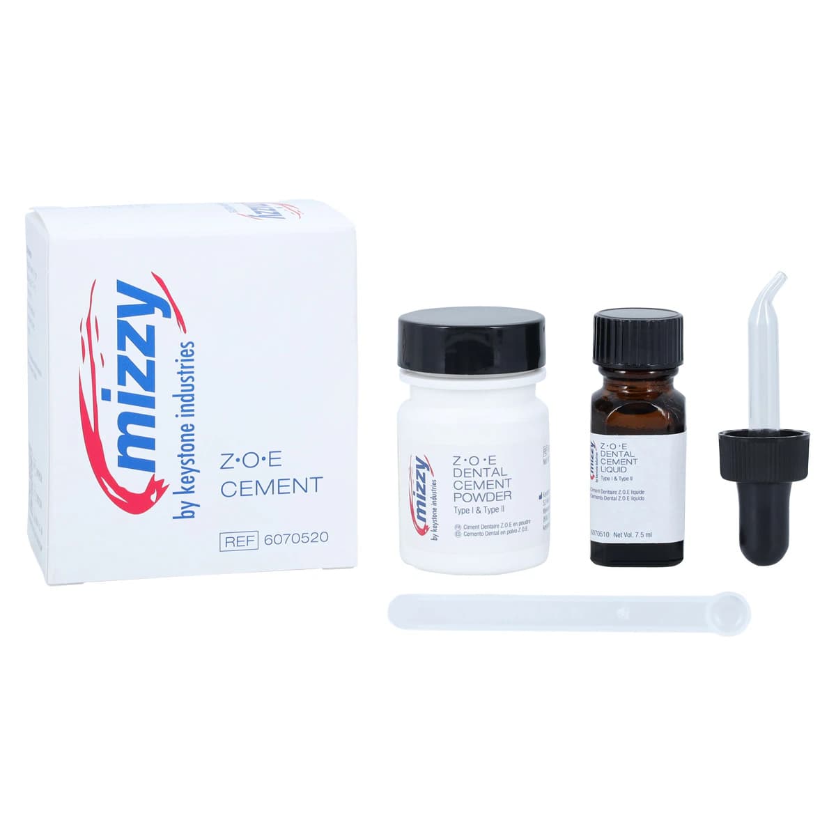 Keystone Mizzy ZOE Cement Kit #4, Powder & Liquid, 21g Powder / 7.5mL Liquid, 1/Pkg, 6070520 thumbnail 2