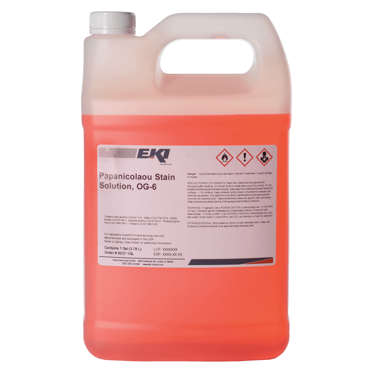 Papanicolaou Stain Solution OG-6, 1 Gallon, EK Industries - Papanicolaou Stain Sol OG-6 - Image 1