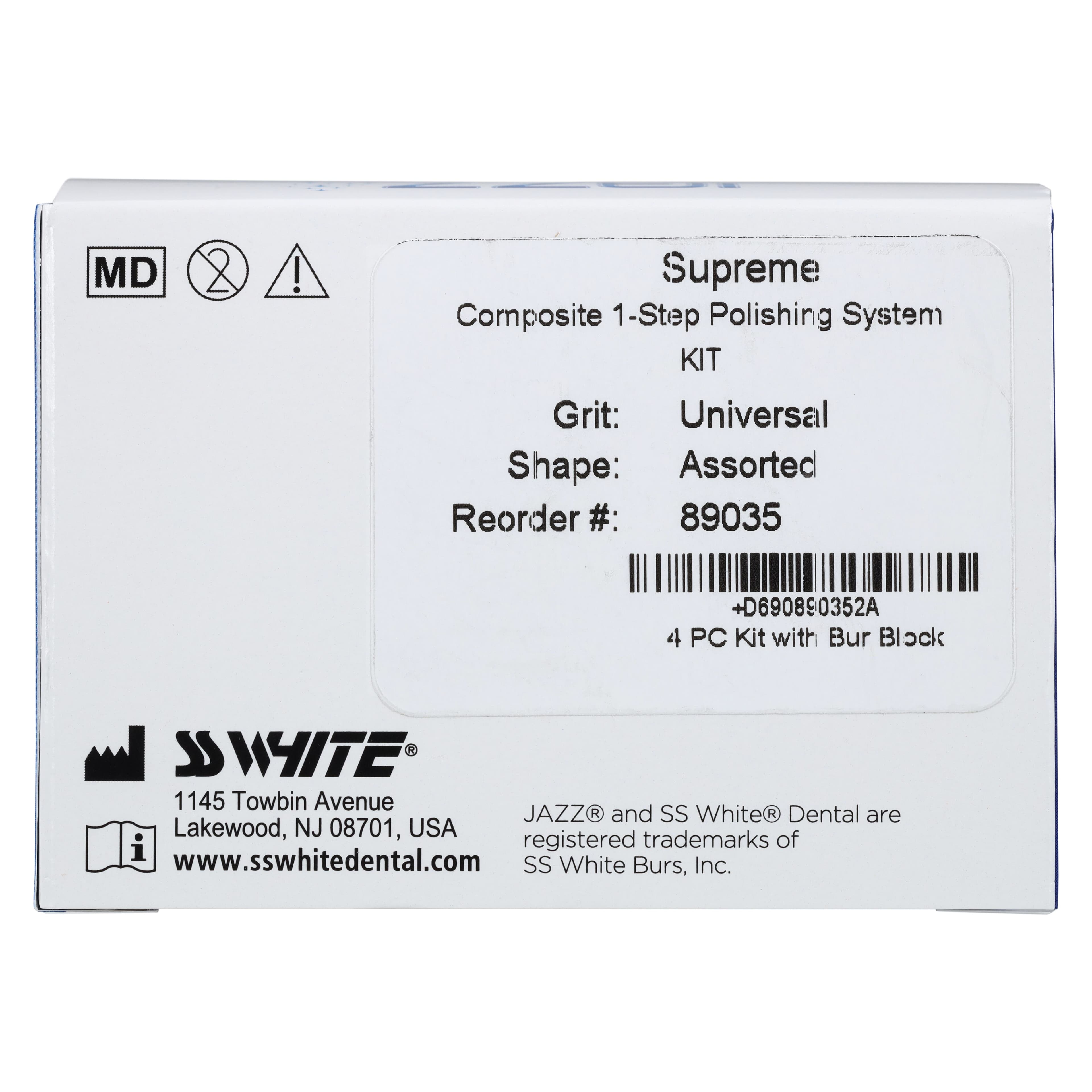 Jazz Supreme Diamond Polishers, RA, 4-Piece Kit with Autoclavable Bur Block, 4/Pk, 89035 thumbnail 4