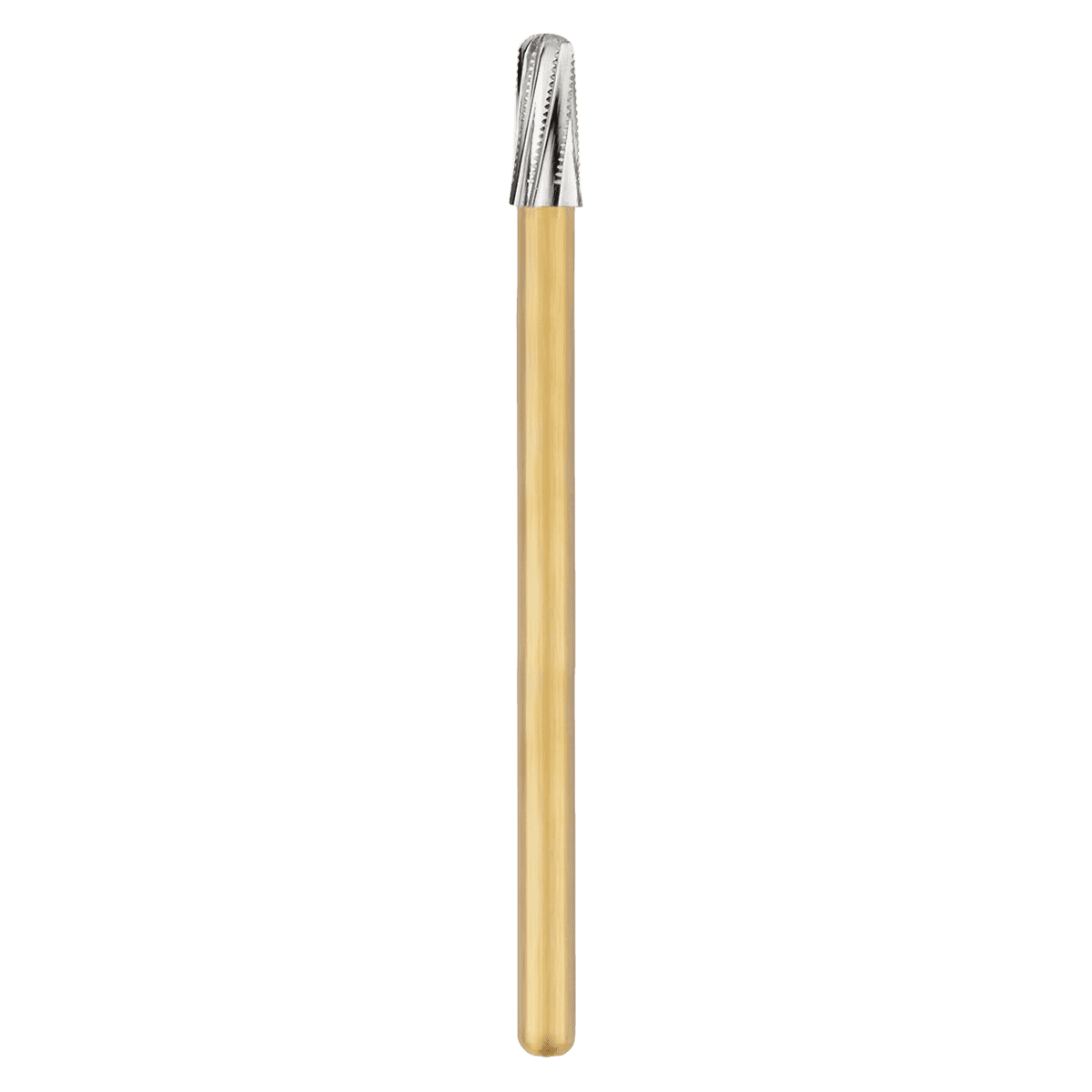 Express Line® Lab Metal Finishing Carbide Bur, Tapered Round Cone, #EL-1, 2 mm Diameter, 4.5 mm Length, Friction Grip, 10/Pkg - Express Line® Lab Metal Finishing Burs – FG Standard, 10/Pkg - Tapered Round Cone, # EL-1, 2 mm Diameter, 4.5 mm Length - Image 1