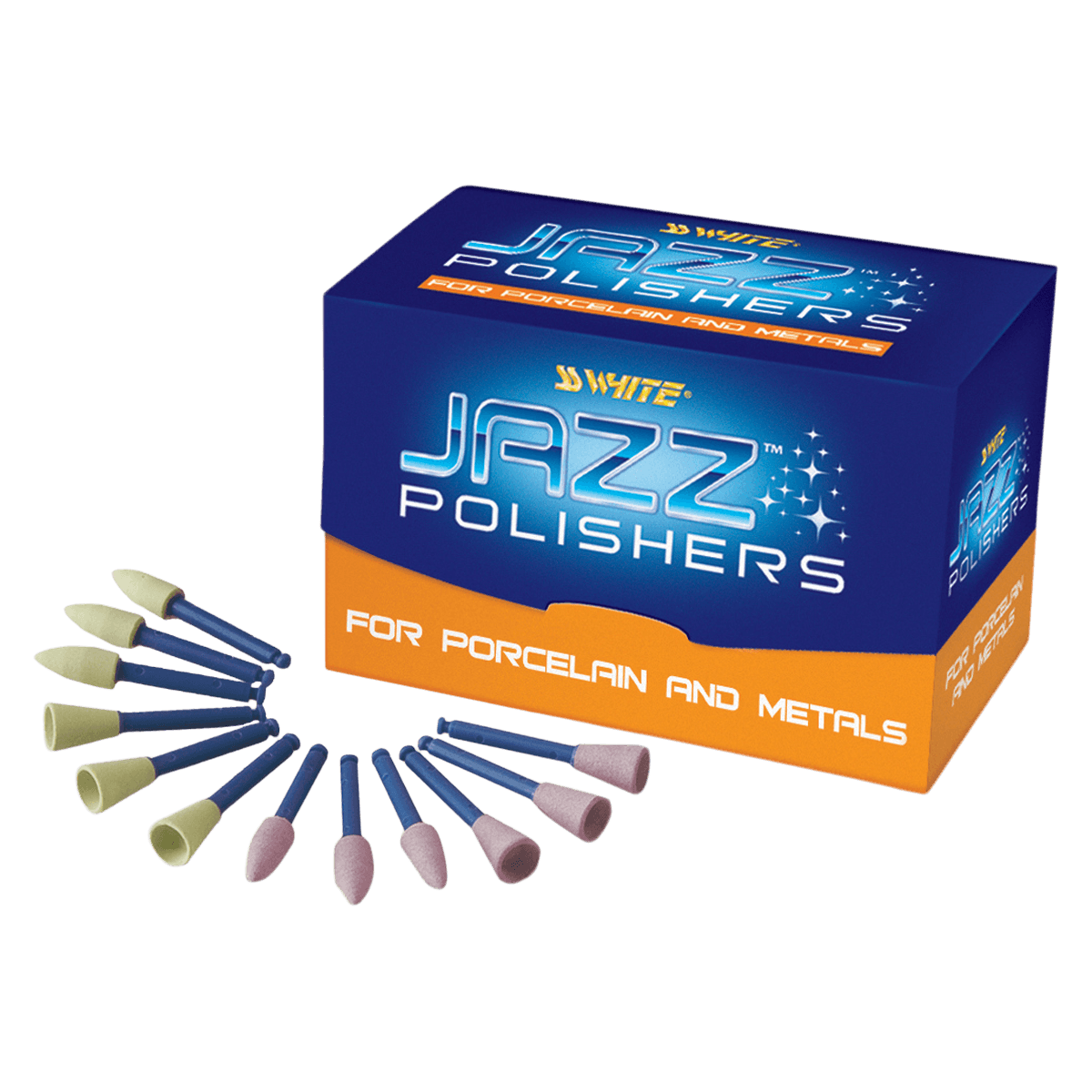 Jazz P2S Silicone Carbide Polishers, RA, 12-Piece Assortment Pack, Medium & Fine, 12/Pk, 89021 thumbnail 2