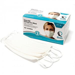 Quala Extra Soft Earloop Face Mask, White, Level 3, 50/Box thumbnail 2