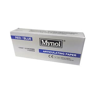 Mynol Articulating Paper, Red/Blue, 63 Micron, Box of 168 - MYNOL ARTICULATING PAPER RED/BLUE 63 MICRON BOX/168 - Image 1