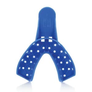 Advance Premium Impression Trays, Medium #4, Perforated, Lower, Blue, Pack of 12 - ADVANCE BLUE TRAY #4 MEDIUM LWR PK12 PERFORATED - Image 1