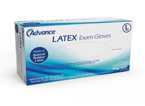 Advance Latex Exam Gloves, Powder Free, Large, Box/100 - ADVANCE LATEX EXAM GLOVES POWDER FREE LARGE BOX/100 - Image 1