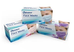 Advance Premium Earloop Face Mask, Blue, ASTM Level 1, 50/Box - ADVANCE PREMIUM FACE MASK EARLOOP BLUE BX50 L1 - Image 1