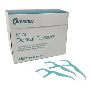 Advance Mint Flossers, 48 Packs of 3 Flossers (144 Total), Pkg/144 - Advance Mint Flossers, 48 Packs of 3 Flossers - Image 1