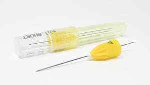 Advance Plastic Hub Dental Needles, 27 Gauge Short (1 inch), Yellow, Pack of 100 - ADVANCE PLASTIC HUB NEEDLES 27ga SHORT YELLOW - Image 1
