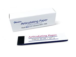 Advance Articulating Paper, Thick, Blue, 3/4" x 3-1/2", Box of 12 - ADVANCE ARTICULATING PAPER THICK BLUE 3/4 x 3-1/2 BX/12 - Image 1