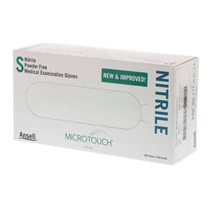 Micro-Touch Nitrile Exam Gloves, Powder Free, Small, Blue, 200/Box - MICRO-TOUCH NITRILE PF GLOVES SMALL BX/200 - Image 1