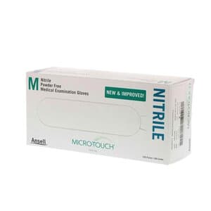 Micro-Touch Nitrile Exam Gloves, Powder Free, Medium, Blue, 200/Box - MICRO-TOUCH NITRILE PF GLOVES MEDIUM BX/200 - Image 1