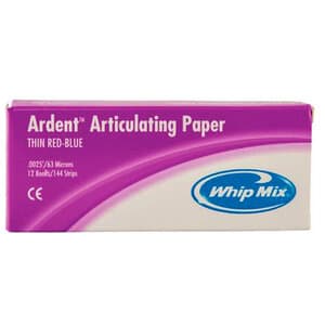 Ardent Articulating Paper Strips, Thin, Red/Blue, 63 Microns (0.0025"), 12 Strips/Book, 12 Books/Box, 144 Strips/Box, #60006 thumbnail 4