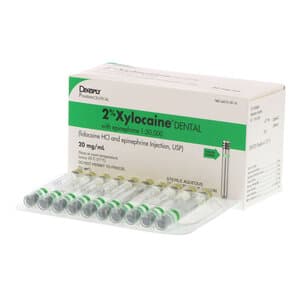 Xylocaine 2% Dental with Epinephrine (Lidocaine HCl 1:50,000) 1.7 ml Cartridges, Box of 50 - .XYLOCAINE 2% 1:50,000 W/EP BOX 50 LIDOCAINE - Image 1