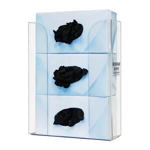 Bowman Clear PETG Triple Glove Box Dispenser, Holds 3 Boxes, Vertical Wall Mount - Glove Box Dispenser - Triple - Image 1