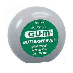 GUM ButlerWeave Waxed Mint Dental Floss, 4 yd Dispensers, Box of 144, Sunstar - GUM Butlerweave Floss Mint Waxed 4yd (144) - Image 1