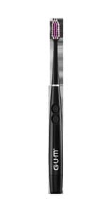 GUM Sonic Power Toothbrush, Black, Battery-Powered, Soft Tapered Bristles, 12/Pack, 4100UTBA thumbnail 4