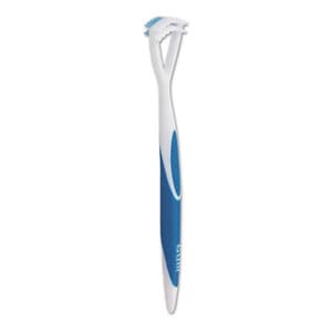 GUM 2-in-1 Tongue Cleaner, Brush & Scraper Combo, Assorted Colors (3 Red/3 Blue), 6/Pack, 760PB thumbnail 9