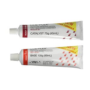 COE-FLEX Standard Package Heavy Body, Lead-Free Polysulfide Impression Material, 90ml Base/45ml Catalyst/15ml Adhesive, #131004 thumbnail 12
