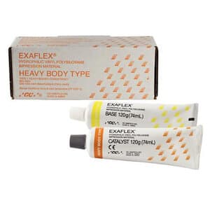 GC America Exaflex Heavy Body Vinyl Polysiloxane Impression Material, No Adhesive, Tube - EXAFLEX HEAVY BODY TUBES NO ADHESIVE - Image 1
