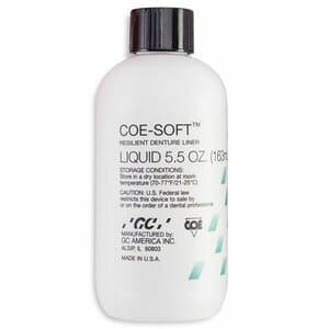 COE-SOFT Resilient Denture Reline Material, Liquid Refill, 5.5 oz (163 mL), Clear, 1/Bottle, #344033 thumbnail 7