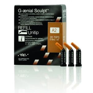 G-aenial Sculpt Universal Composite, Unitip Refill, 0.16 ml, Shade A2, 20/Pk, 009170 thumbnail 17
