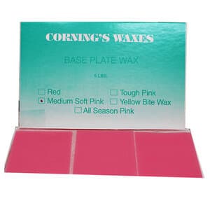 Cornings Wax Baseplate Wax, Pink, Medium-Soft, 5 lb - BASEPLATE WAX PINK 5LB MEDIUM-SOFT - Image 1