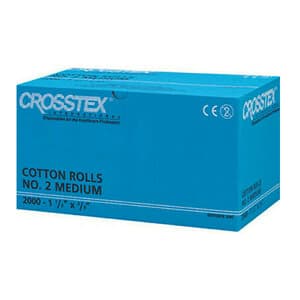 Crosstex Premium Cotton Rolls, #2 Medium, Non-Sterile, 1.5" x 0.38", 2000/Box thumbnail 13
