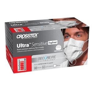 Crosstex Ultra Sensitive FogFree Earloop Mask with Secure Fit Technology, ASTM Level 3, White, 40/Box, GCFCXSFSF thumbnail 18