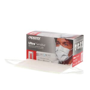 Crosstex Ultra Sensitive Earloop Mask with Secure Fit Technology, ASTM Level 3, White, 50/Box, GCFCXSSF thumbnail 20