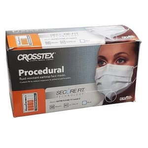 Crosstex Secure Fit™ Procedural Earloop Face Mask, ASTM Level 2, Blue, 50/Box, GCPBLSF thumbnail 16