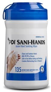 Sani-Hands Instant Hand Sanitizing Wipes, 5" x 8", Pack of 135, P13472 - SANI-HANDS INSTANT HAND WIPES PK/135 P13472 - Image 1