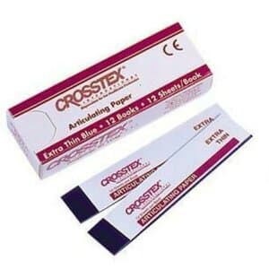 Crosstex Articulating Paper, X-Thin Blue, 38 µm, 12 Sheets/Book - Articulating Paper X-Thin Blue (12) - Image 1