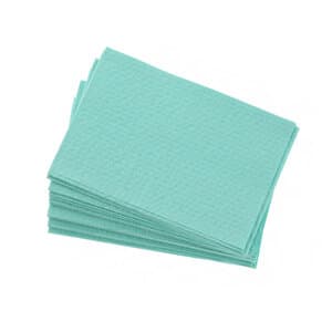 Crosstex Advantage Plus Patient Bib, 3-Ply Tissue/Poly, Aqua, 13" x 18", 500/Case, WPXAAQ thumbnail 6
