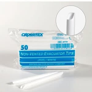 Crosstex Soft End Evacuator Tips, Slotted, White, Non-Vented, Latex-Free, 50/Bag, ZES50 - CROSSTEX EVACUATOR TIPS - SOFT END ZES50 - Image 1