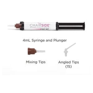 CHAIRSIDE Attachment Processing Material, Fast Set Syringe Kit, 4 mL (8 g) with 15 Brown Mixing Tips and 15 Angled Tips thumbnail 2
