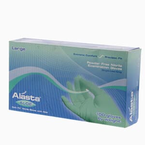 Alasta Aloe Soft-Fit Nitrile Exam Gloves, Powder-Free, Non-Sterile, Large, Green, Textured Fingers, 100/Box, AA100L thumbnail 12