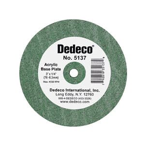 Dedeco Acrylic Base Plate Lathe Wheel, 3" x 1/4", Green, Coarse, 1/Pk, 5137 thumbnail 8