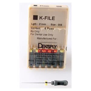 Dentsply Sirona Maillefer K-File, Stainless Steel, Size #08, 21 mm, Color-Coded Gray, 6/Pack, 671100 thumbnail 12
