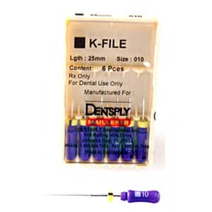 Dentsply Maillefer K-File #10, 25mm, Stainless Steel, Pack of 6, 671131 thumbnail 10