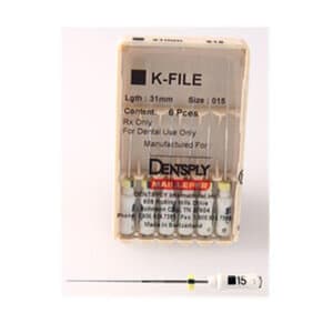 Dentsply Sirona Maillefer K-Files, Size 15, 31mm, Stainless Steel, Color-Coded White, 6/Pack, #671162 thumbnail 8