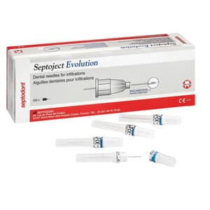 Septodont Septoject Evolution Dental Needle, 30 Gauge Short (25mm), Blue Hub, 100/Bx - Septoject Evolution 30GA Short Needle (100) - Image 1