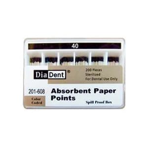 DiaDent Absorbent Paper Points, #40, Black, .02 Taper, Non-Marked, Spill-Proof Box of 200 thumbnail 4