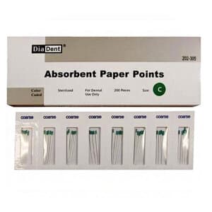 Diadent Absorbent Paper Points, Coarse, Non-Marked, Cell Pack, 200/Pk, Sizes 202-305 thumbnail 12