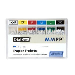 Diadent Absorbent Paper Points, Assorted XX-Fine to X-Coarse, Spill-Proof Sliding Box, 200/Box thumbnail 4