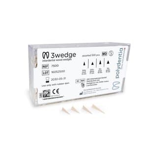 Polydentia 3Wedge Interdental Wooden Wedges, Assorted (200 Small, 200 Skinny, 50 Large, 50 Jumbo), 500/Bx, 7500 thumbnail 6
