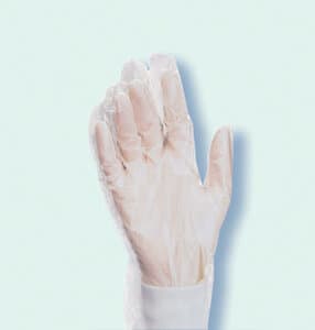 Disposable Plastic Overgloves, Medium, 100 per Bag - DISPOSABLE PLASTIC MEDIUM OVERGLOVES BG/100 - Image 1