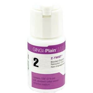 Gingi-Plain MAX Z-Twist Retraction Cord, Nonimpregnated, Size 2 Medium, 108 in. - GINGI-PLAIN Z-TWIST #2 MED NON-IMPREGNATED - Image 1