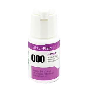 Gingi-Plain MAX Z-Twist Retraction Cord, Nonimpregnated, Size 000 (XX-Thin), 108 in, Each - Z-TWIST RETRACTION CORD . #000 - Image 1