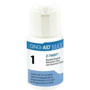 Gingi-Aid MAX Z-Twist Retraction Cord, Size 1 Thin, Impregnated with Aluminum Sulfate, 108 in. Bottle - GINGI-AID Z-TWIST #1 THIN W/ALUMINUM SULFATE - Image 1