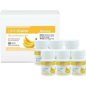 Gingicaine Topical Anesthetic Gel, Banana Flavor, 1 oz Jar - GINGICAINE TOPICAL GEL BANANA 1OZ - Image 1